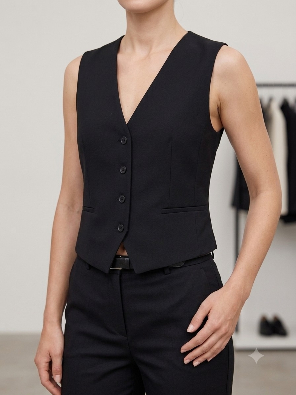 Zara Black Tailored Vest - Women's Size S